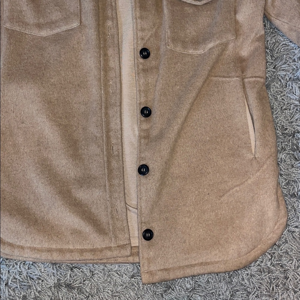 Thread & Supply Beige Collared Shacket - image 6